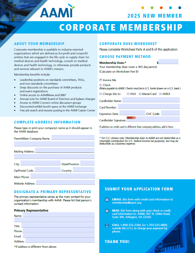 2025 Corporate Membership Application